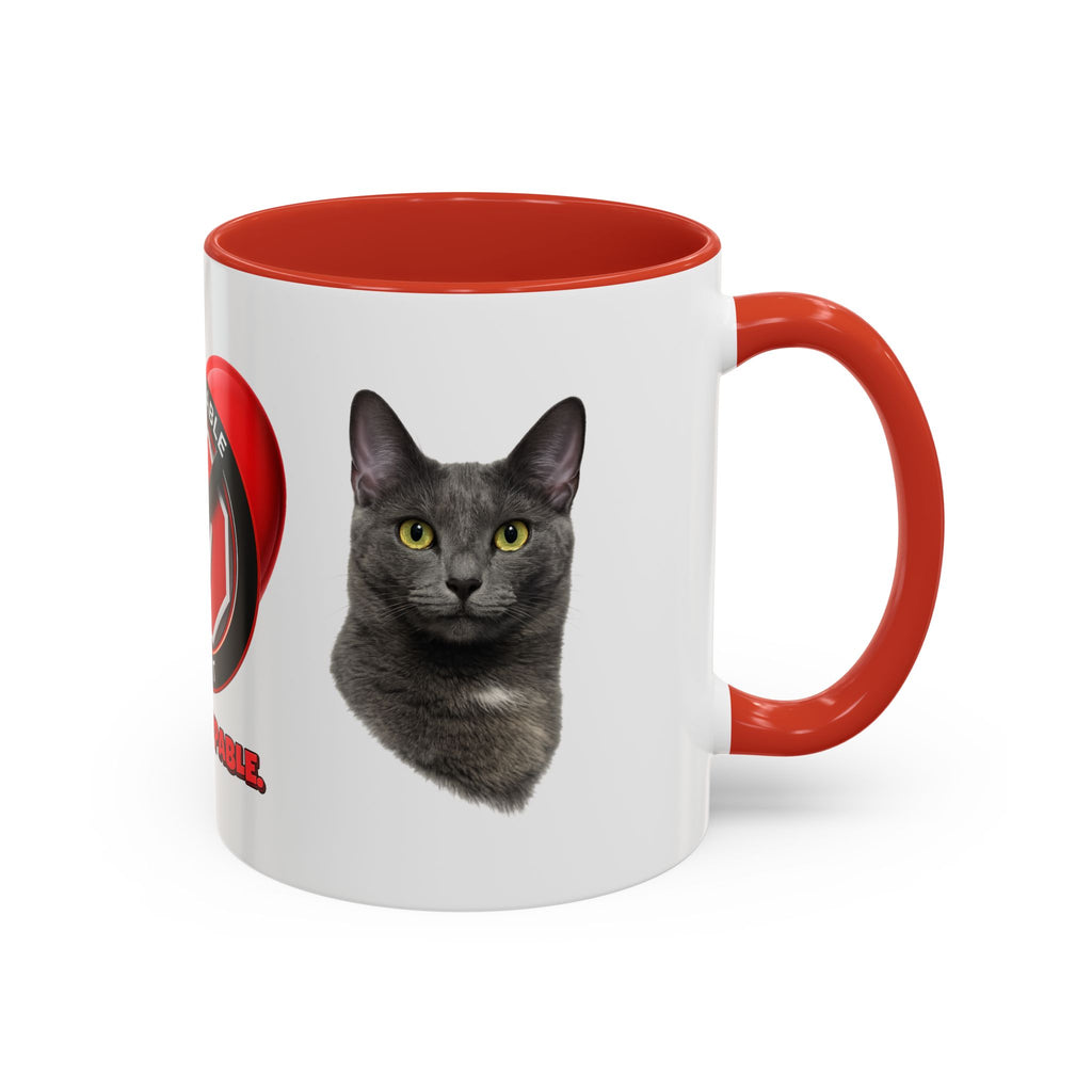 Unstoppable Heart Coffee Mug — 'Be Unstoppable' Black Accent Mug (Cat Lover Gift)