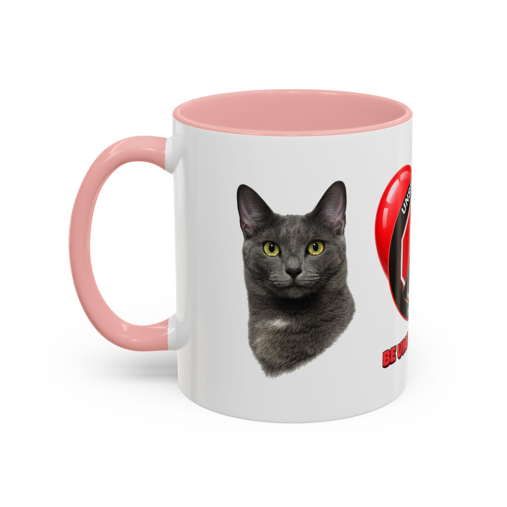 Unstoppable Heart Coffee Mug — 'Be Unstoppable' Black Accent Mug (Cat Lover Gift)