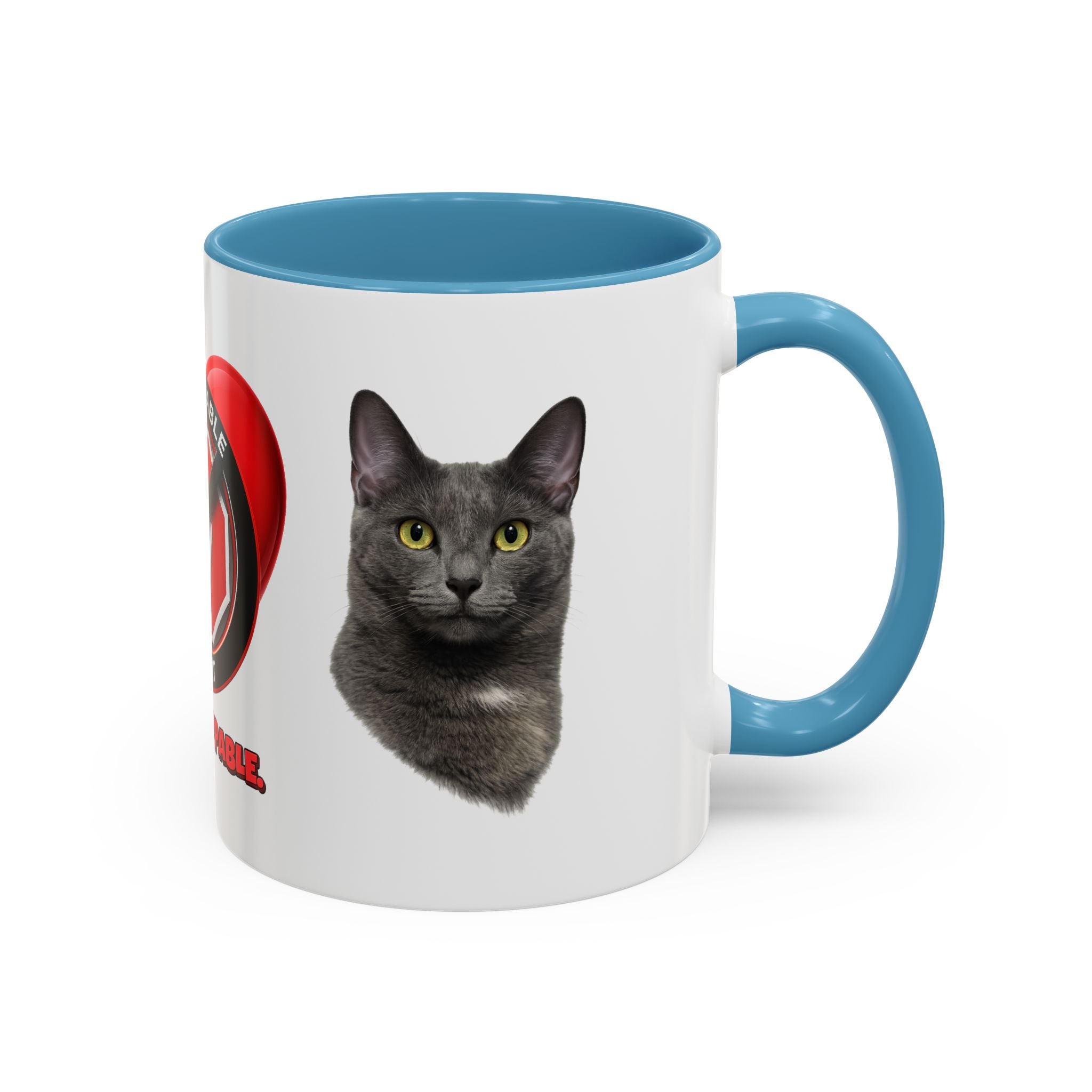Unstoppable Heart Coffee Mug — 'Be Unstoppable' Black Accent Mug (Cat Lover Gift)