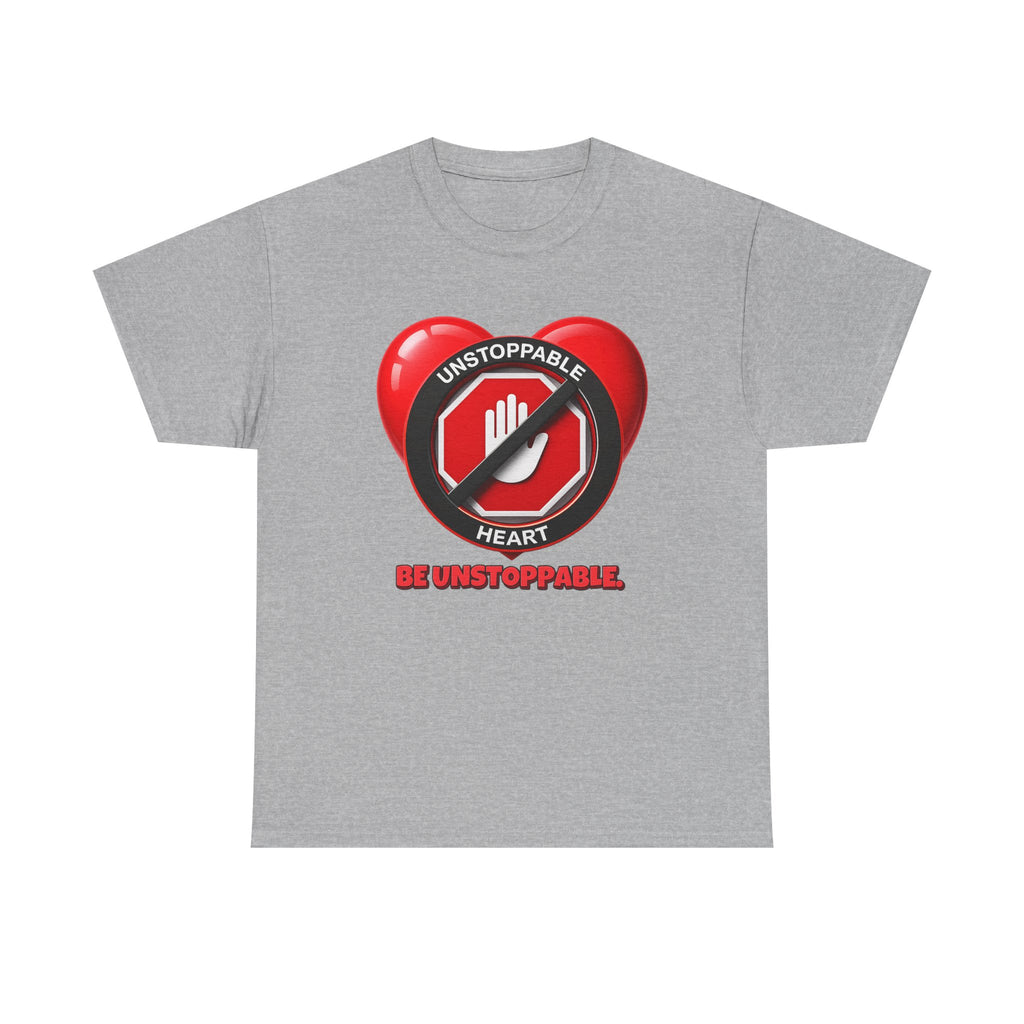 Unstoppable Heart Tee — Inspirational "Be Unstoppable" Motivational T‑Shirt (Cat Design)