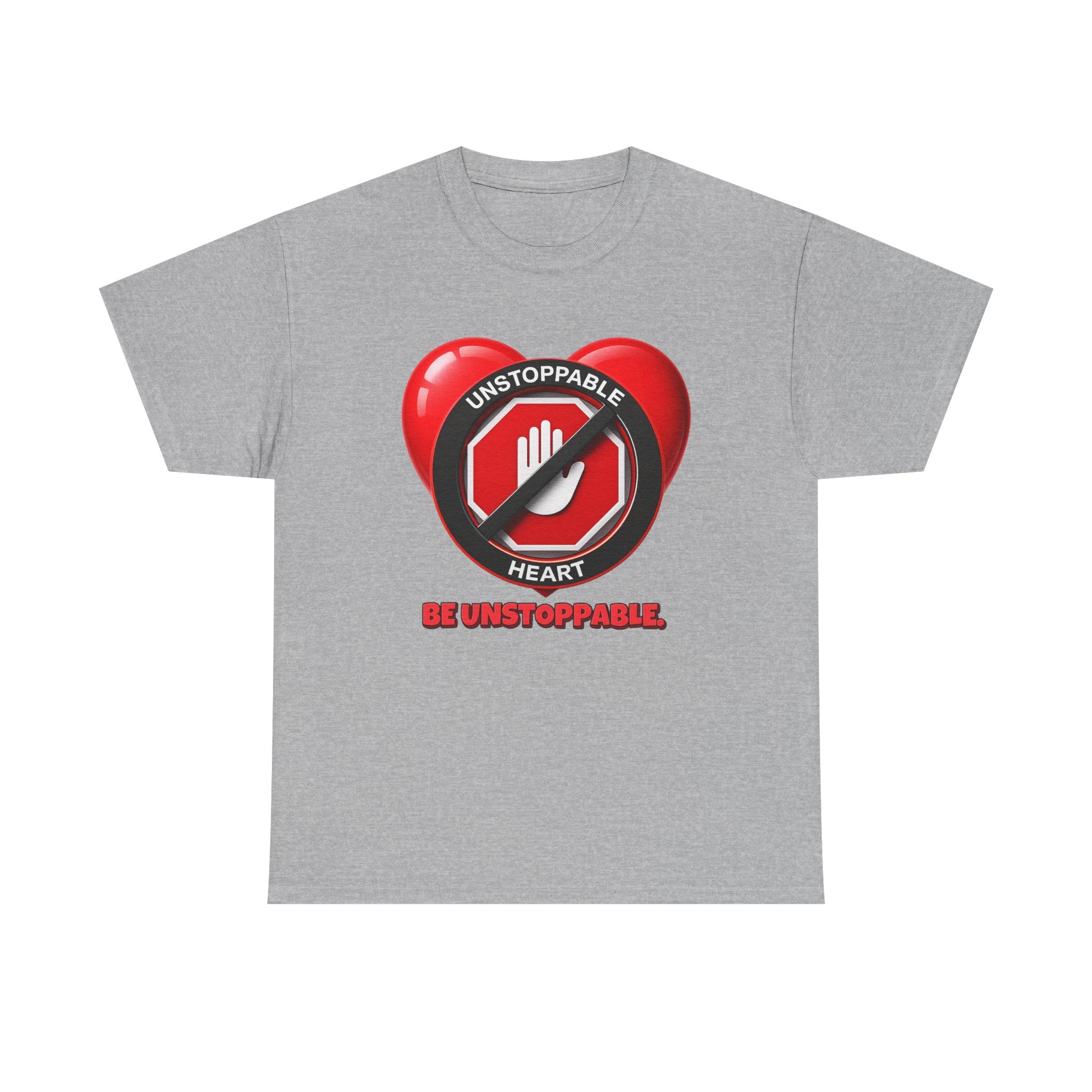 Unstoppable Heart Tee — Inspirational "Be Unstoppable" Motivational T‑Shirt (Cat Design)