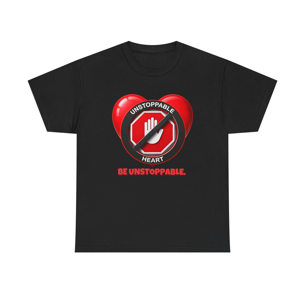 Unstoppable Heart Tee — Inspirational "Be Unstoppable" Motivational T‑Shirt (Cat Design)