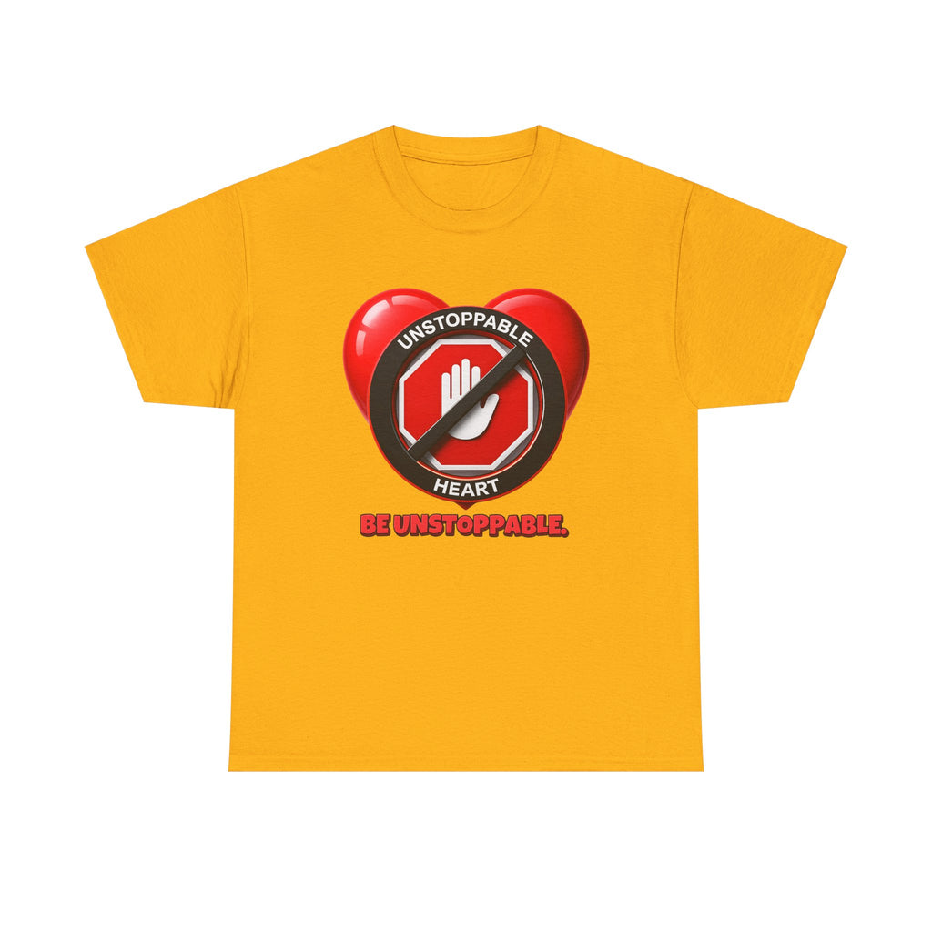 Unstoppable Heart Tee — Inspirational "Be Unstoppable" Motivational T‑Shirt (Cat Design)