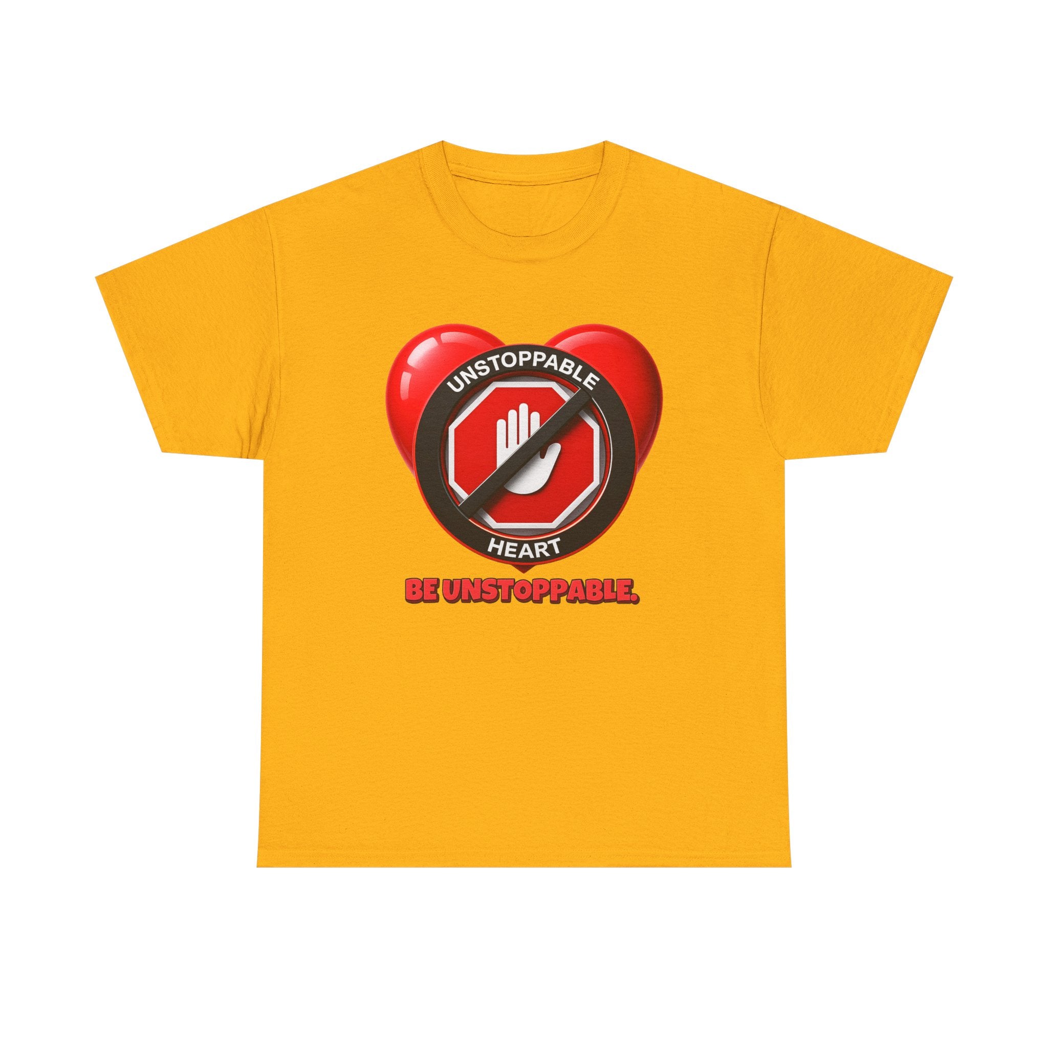 Unstoppable Heart Tee — Inspirational "Be Unstoppable" Motivational T‑Shirt (Cat Design)