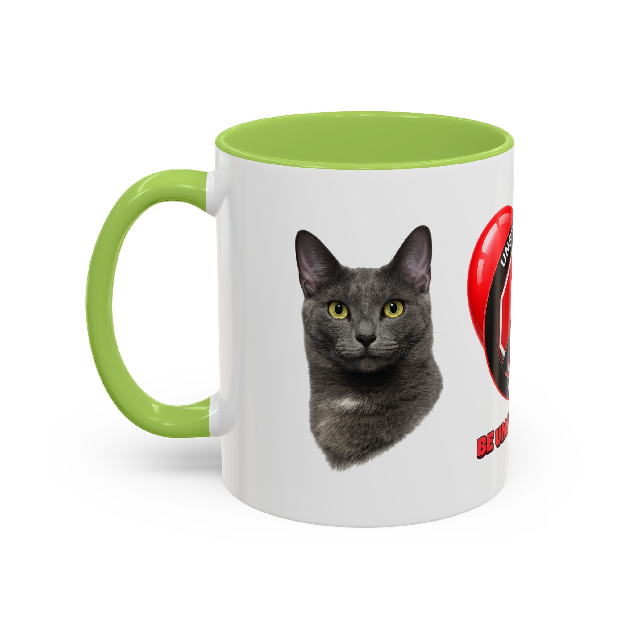 Unstoppable Heart Coffee Mug — 'Be Unstoppable' Black Accent Mug (Cat Lover Gift)