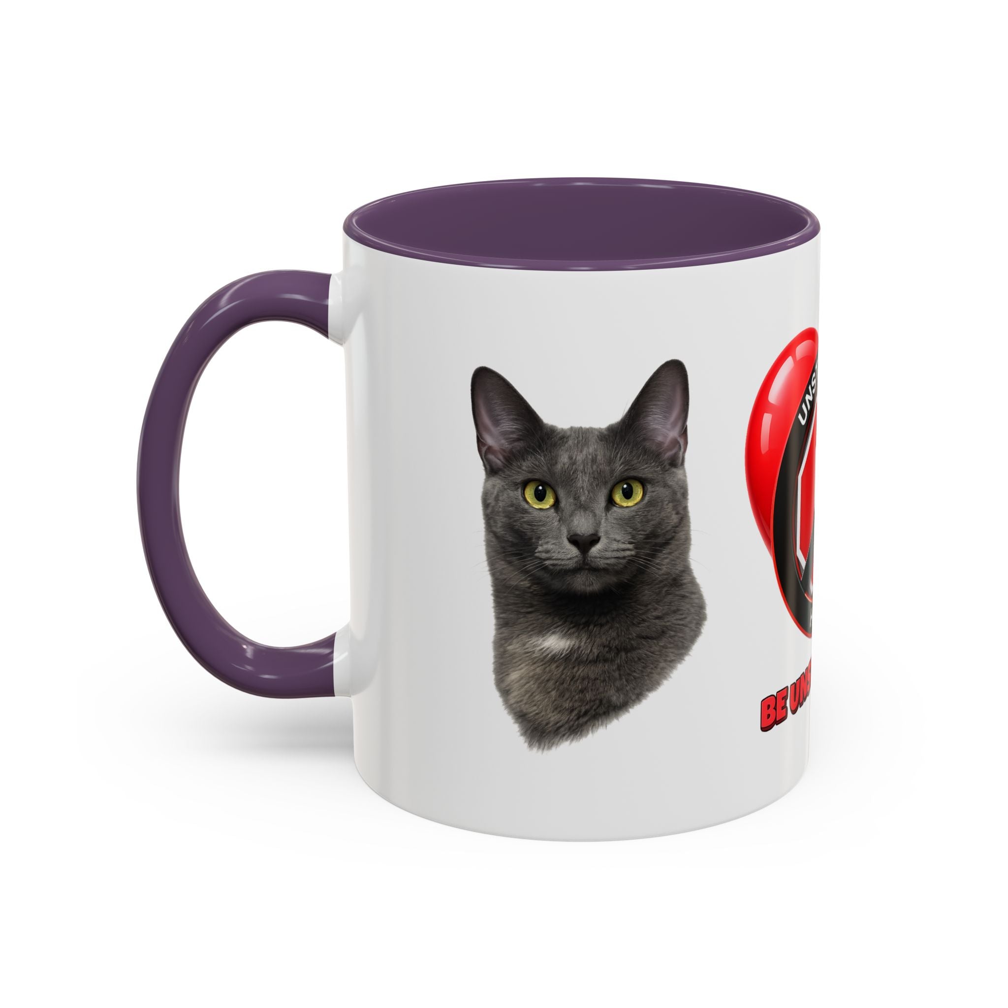 Unstoppable Heart Coffee Mug — 'Be Unstoppable' Black Accent Mug (Cat Lover Gift)