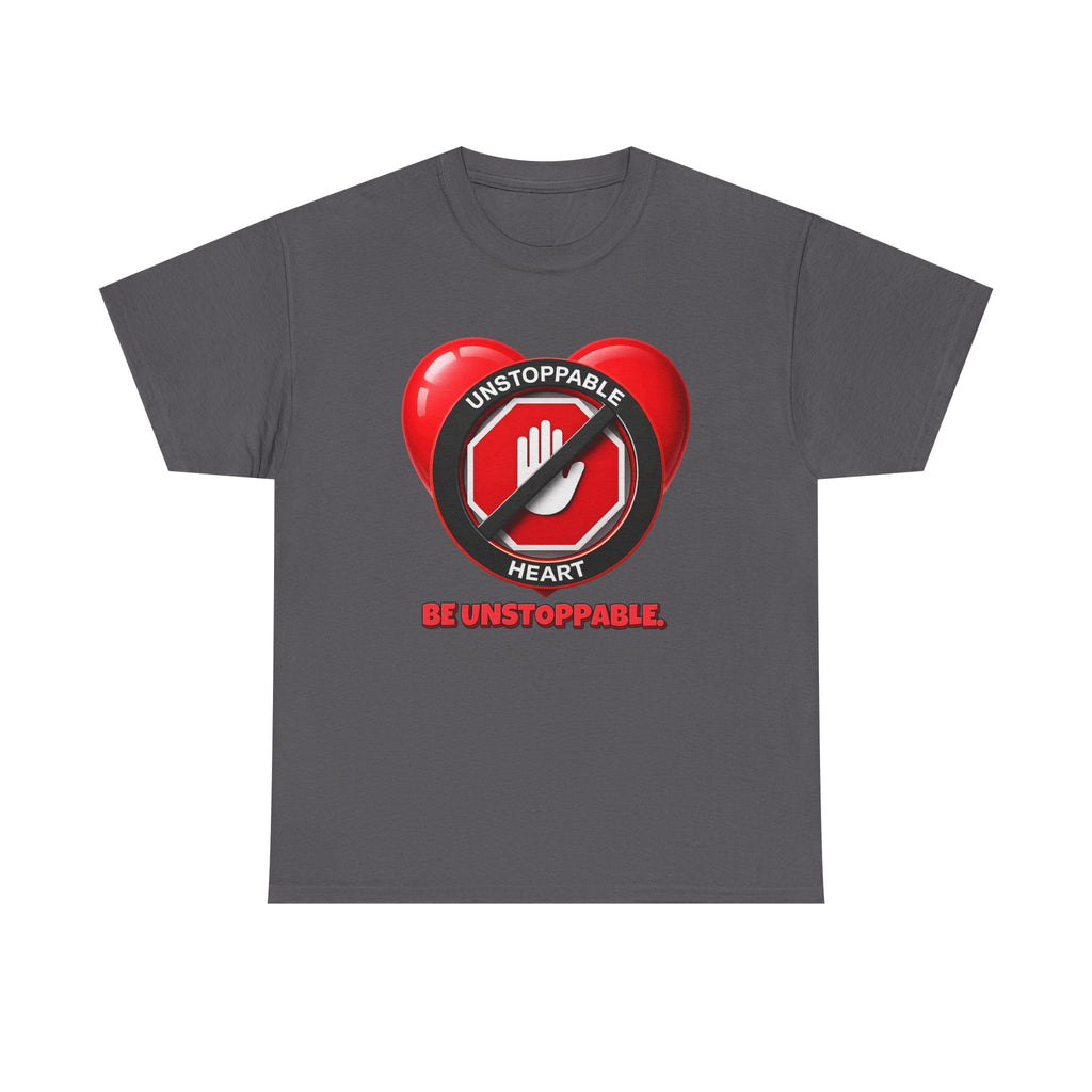 Unstoppable Heart Tee — Inspirational "Be Unstoppable" Motivational T‑Shirt (Cat Design)