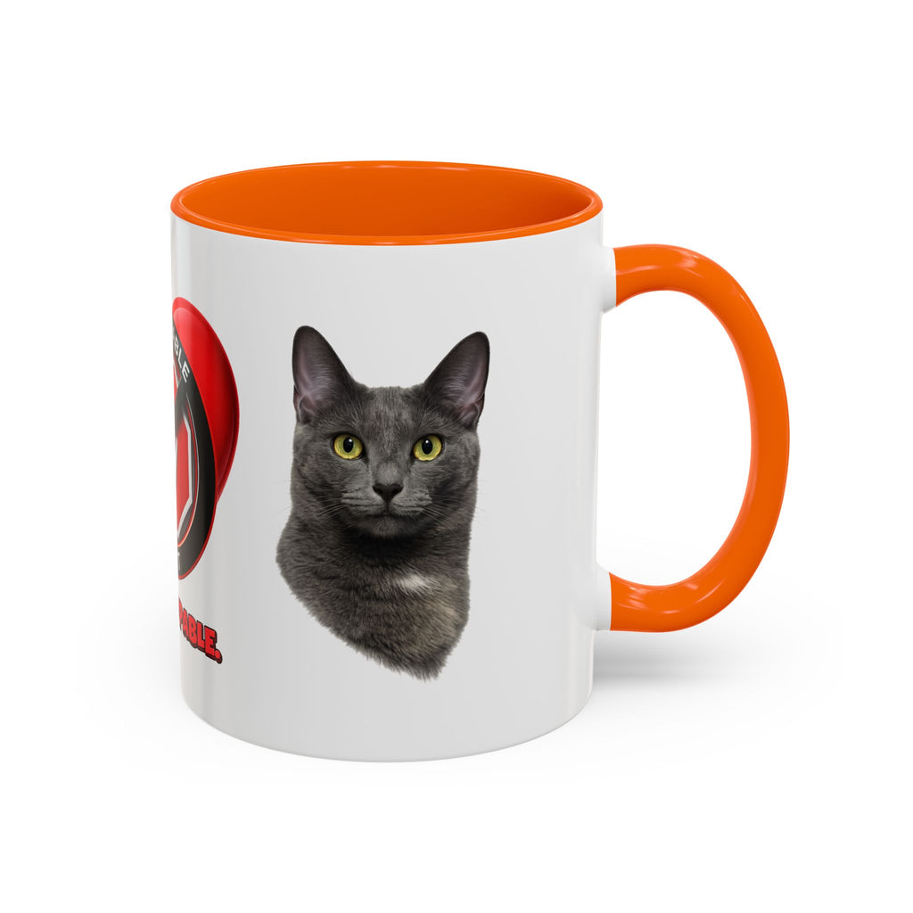 Unstoppable Heart Coffee Mug — 'Be Unstoppable' Black Accent Mug (Cat Lover Gift)