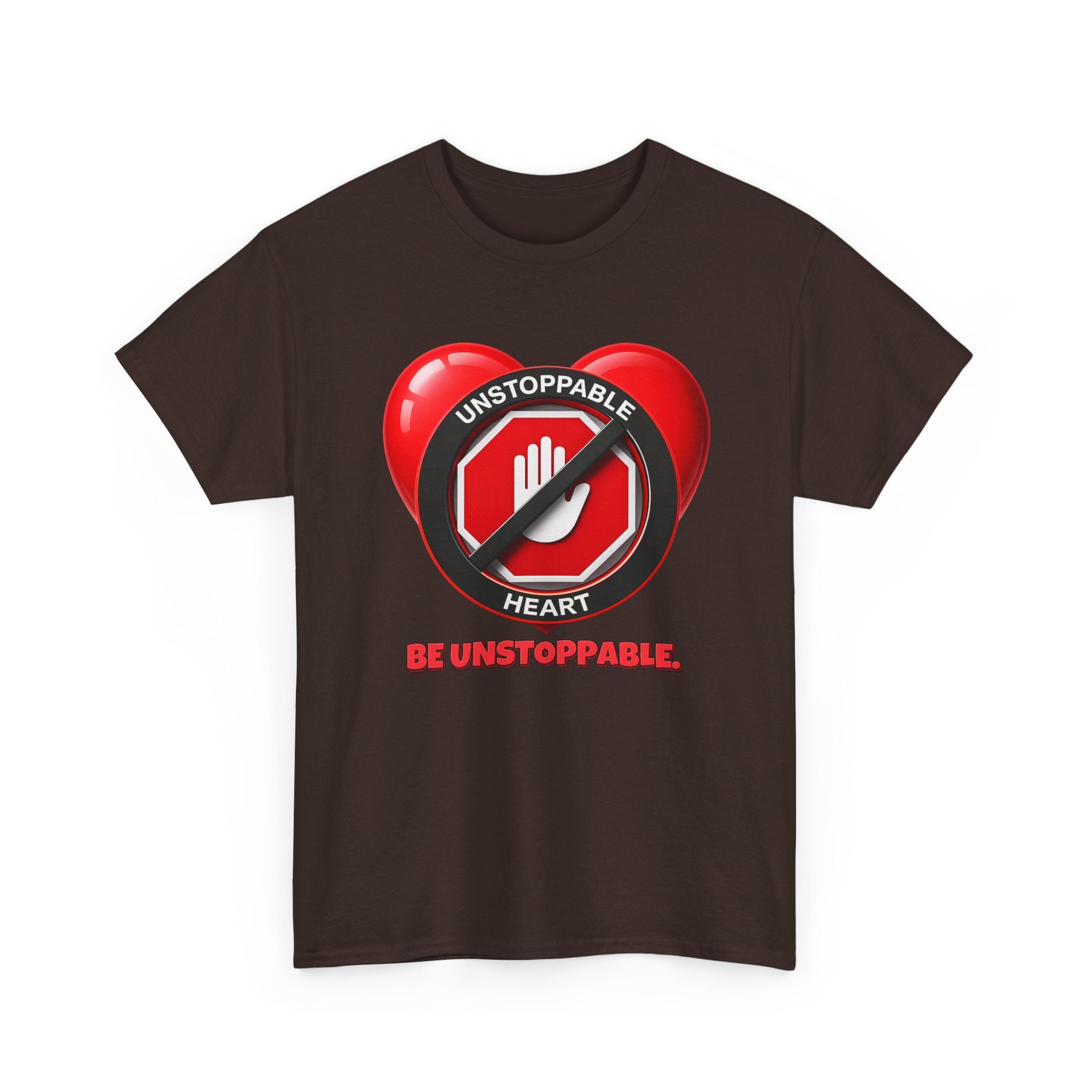Unstoppable Heart Tee — Inspirational "Be Unstoppable" Motivational T‑Shirt (Cat Design)