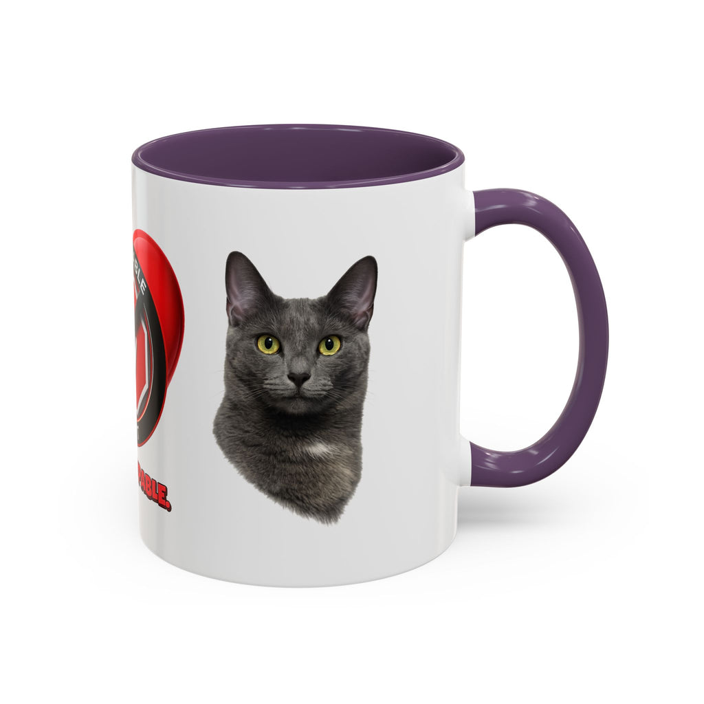 Unstoppable Heart Coffee Mug — 'Be Unstoppable' Black Accent Mug (Cat Lover Gift)