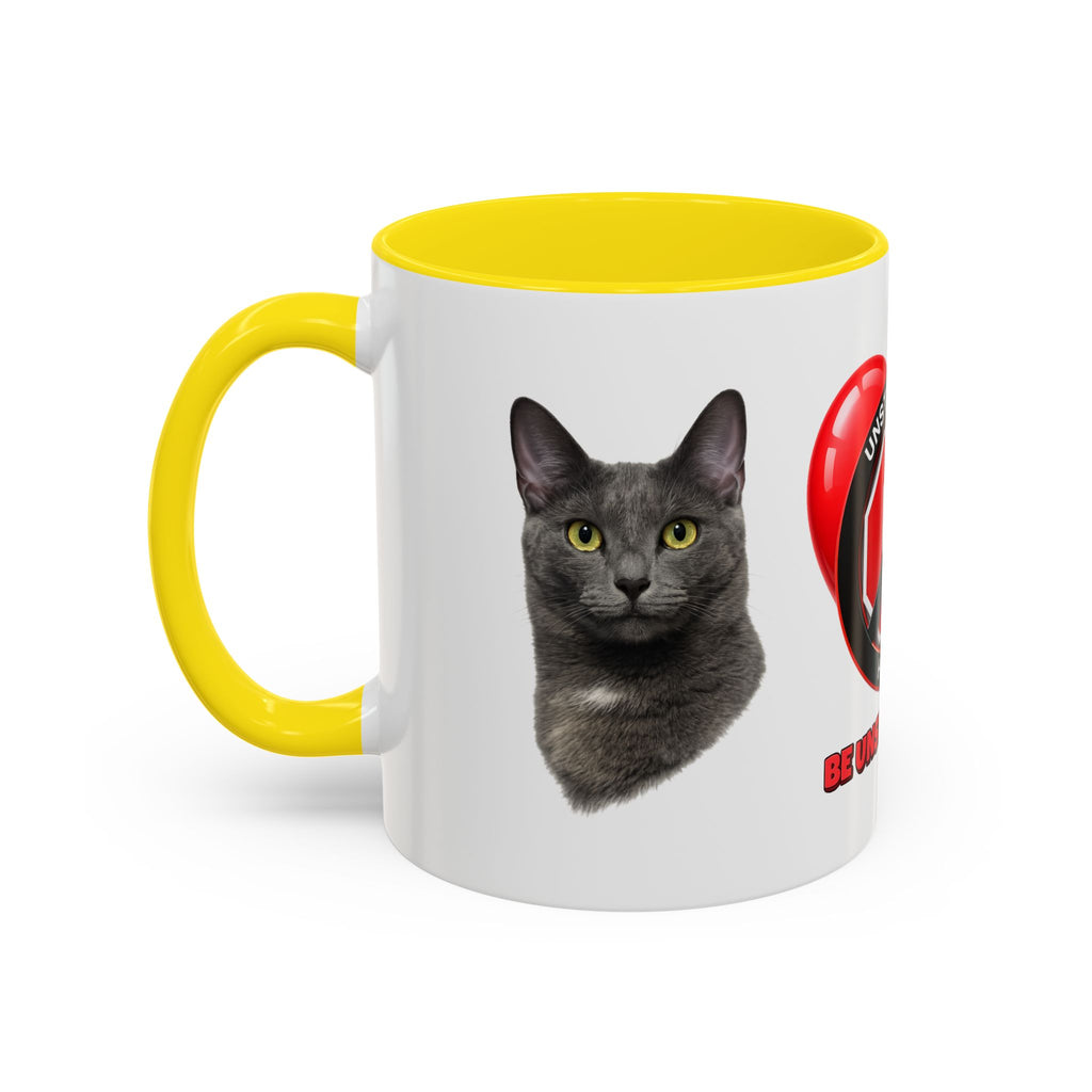 Unstoppable Heart Coffee Mug — 'Be Unstoppable' Black Accent Mug (Cat Lover Gift)