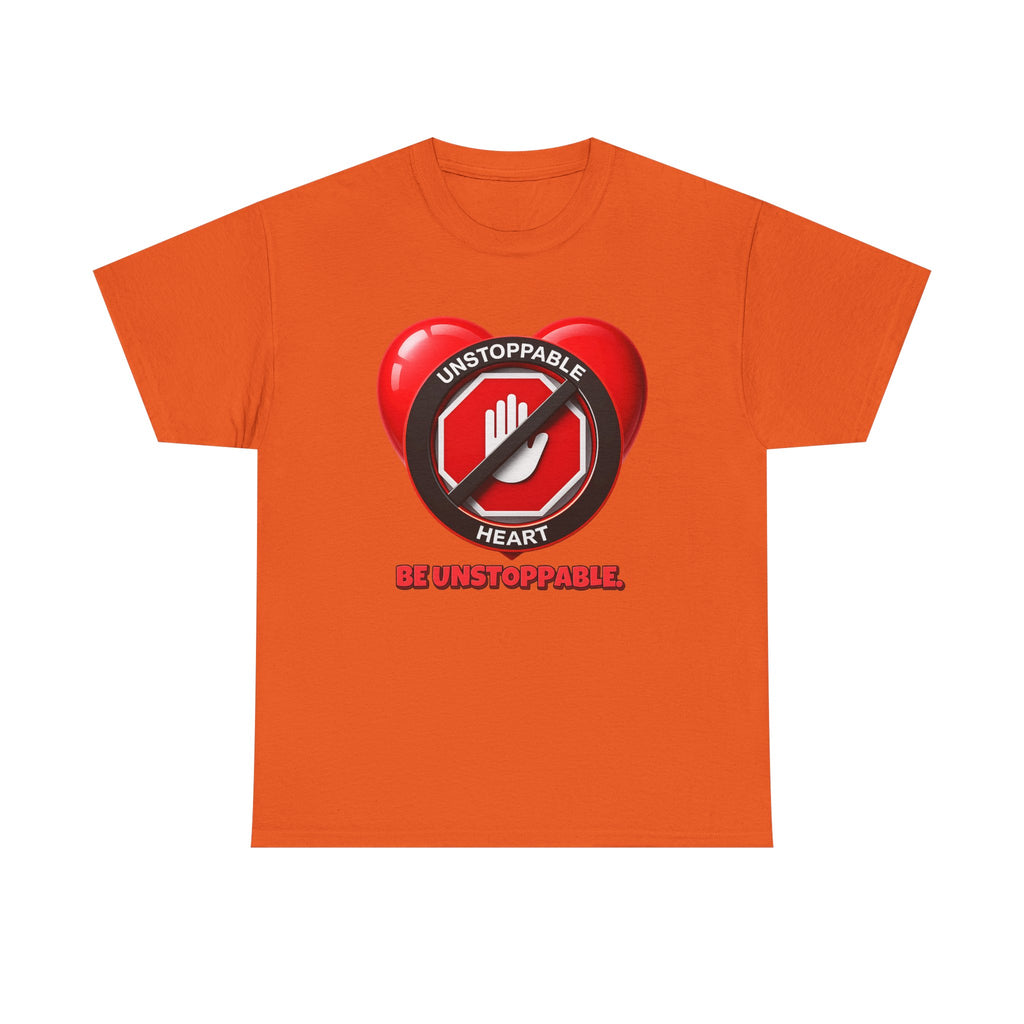 Unstoppable Heart Tee — Inspirational "Be Unstoppable" Motivational T‑Shirt (Cat Design)