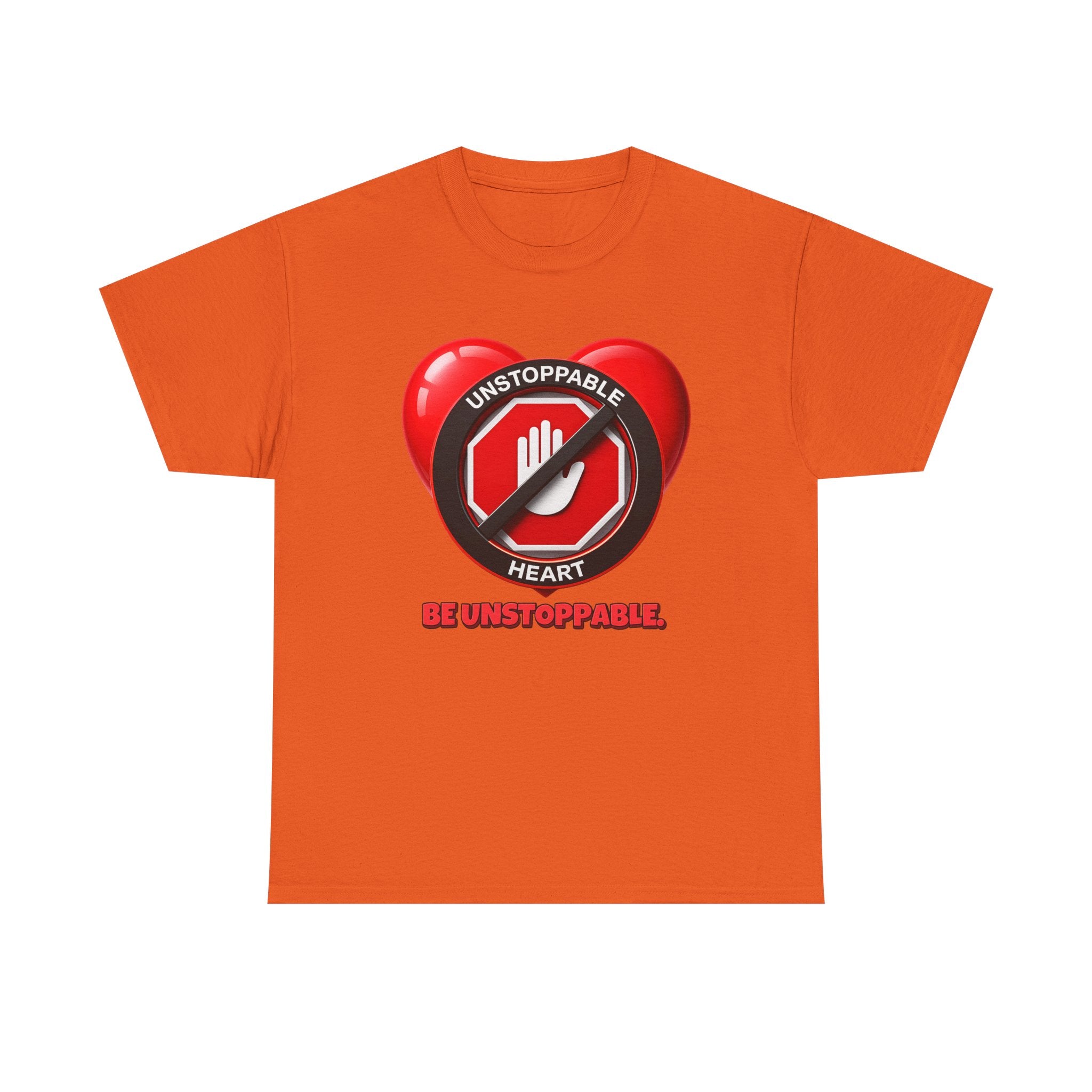 Unstoppable Heart Tee — Inspirational "Be Unstoppable" Motivational T‑Shirt (Cat Design)