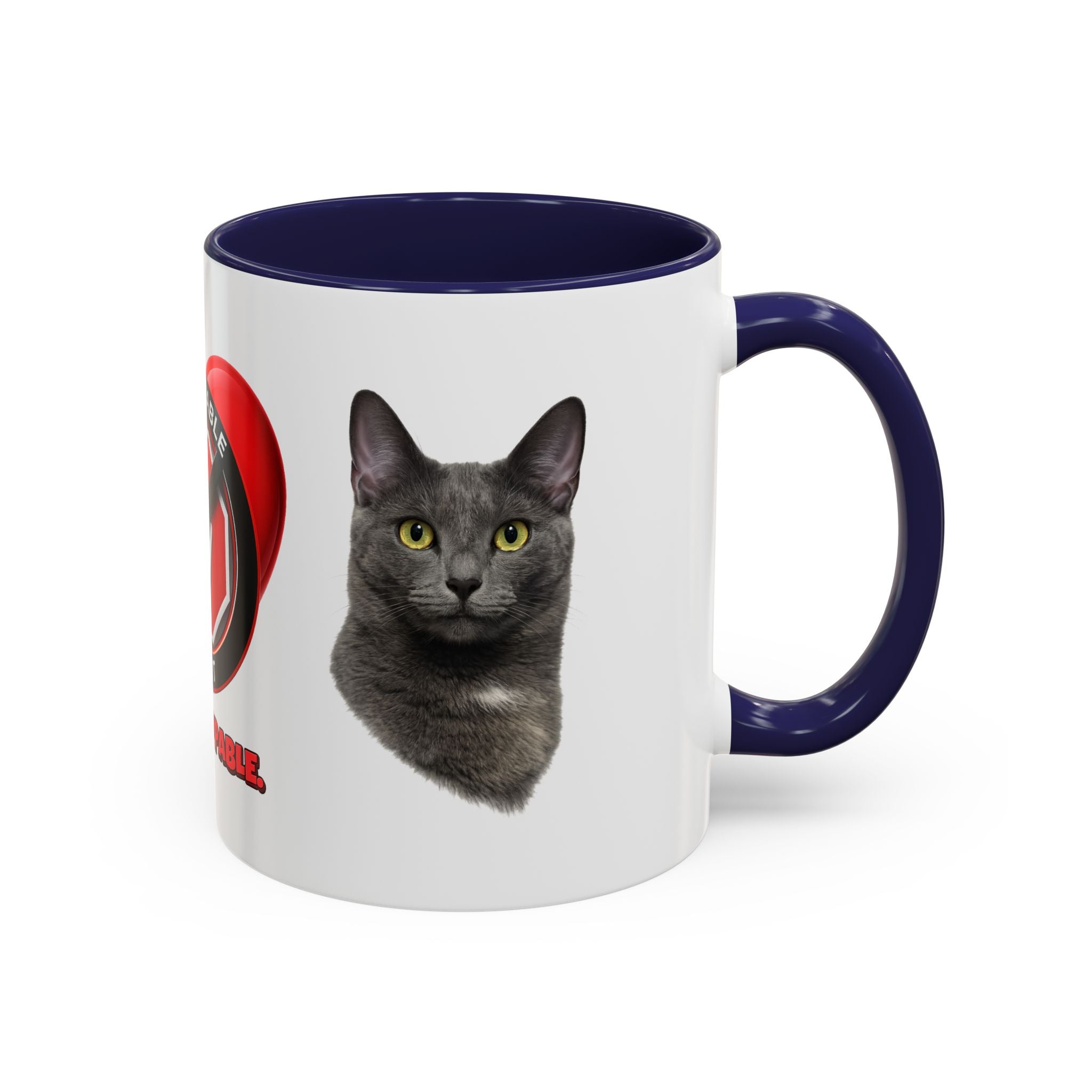 Unstoppable Heart Coffee Mug — 'Be Unstoppable' Black Accent Mug (Cat Lover Gift)