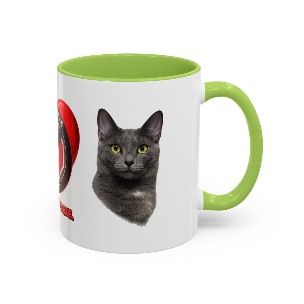 Unstoppable Heart Coffee Mug — 'Be Unstoppable' Black Accent Mug (Cat Lover Gift)