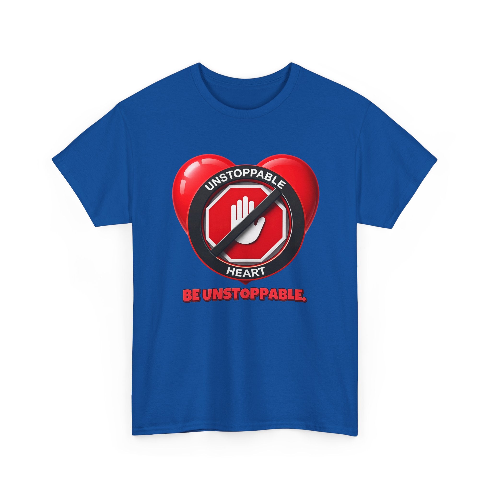 Unstoppable Heart Tee — Inspirational "Be Unstoppable" Motivational T‑Shirt (Cat Design)