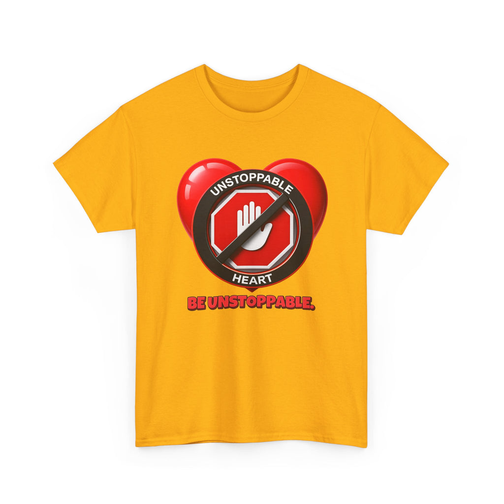 Unstoppable Heart Tee — Inspirational "Be Unstoppable" Motivational T‑Shirt (Cat Design)