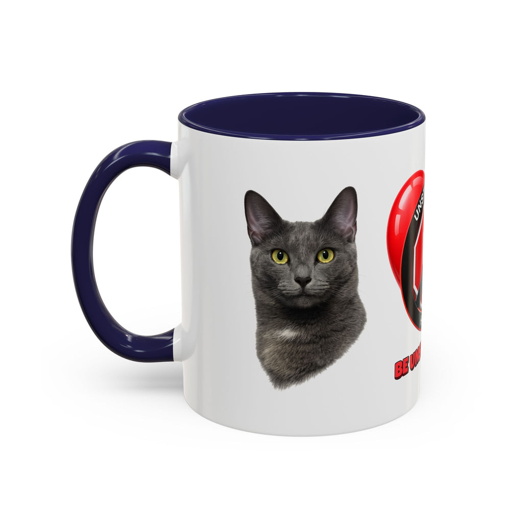 Unstoppable Heart Coffee Mug — 'Be Unstoppable' Black Accent Mug (Cat Lover Gift)