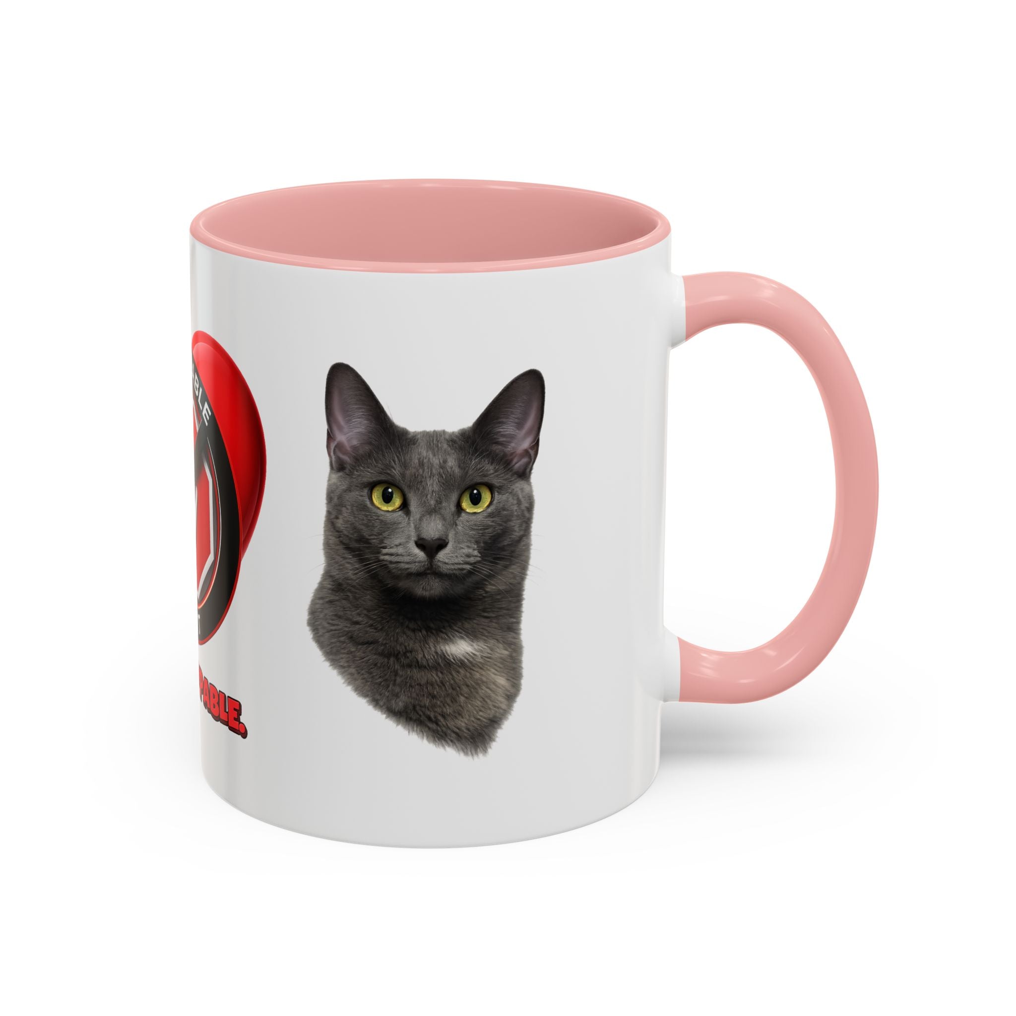 Unstoppable Heart Coffee Mug — 'Be Unstoppable' Black Accent Mug (Cat Lover Gift)