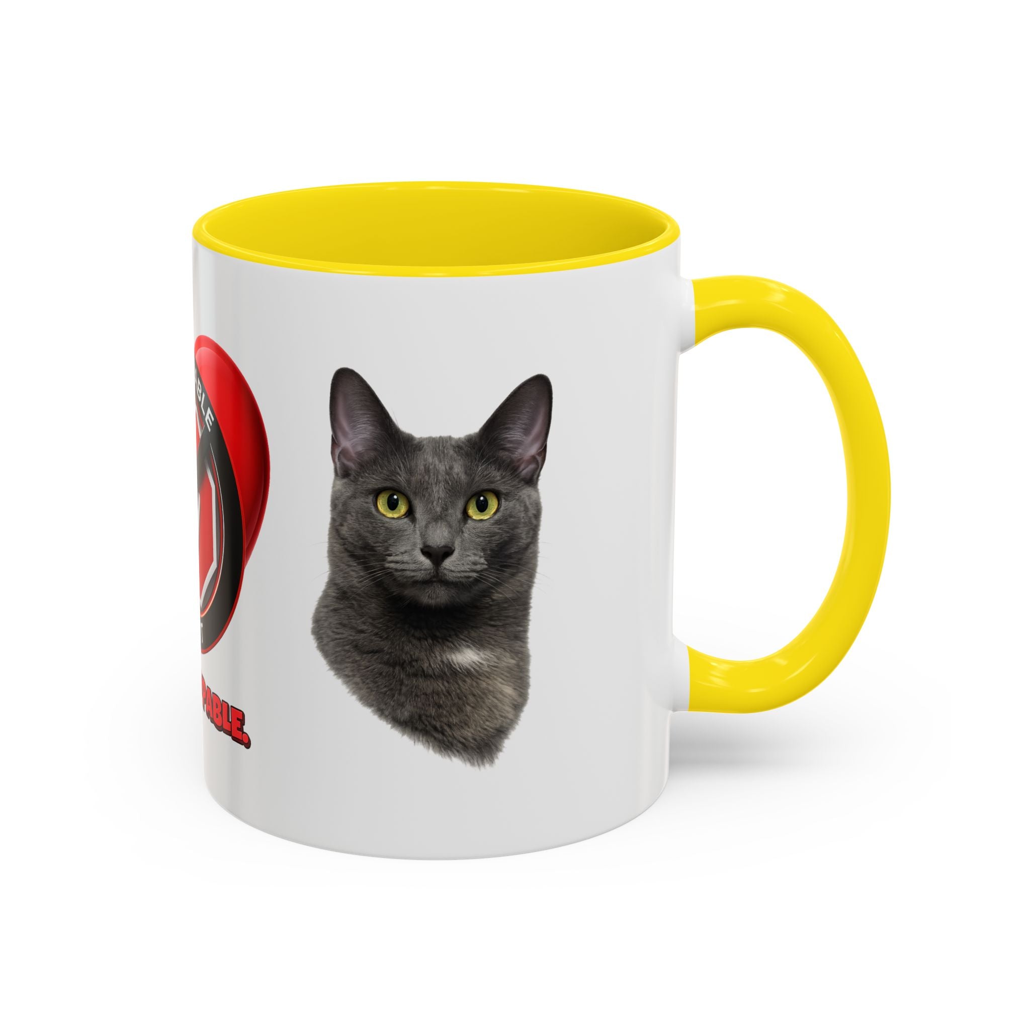 Unstoppable Heart Coffee Mug — 'Be Unstoppable' Black Accent Mug (Cat Lover Gift)