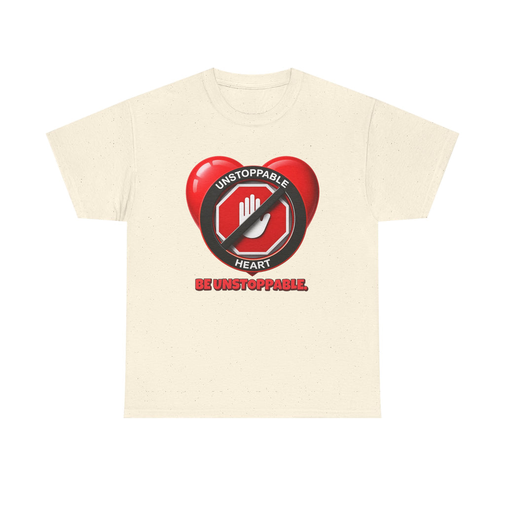 Unstoppable Heart Tee — Inspirational "Be Unstoppable" Motivational T‑Shirt (Cat Design)