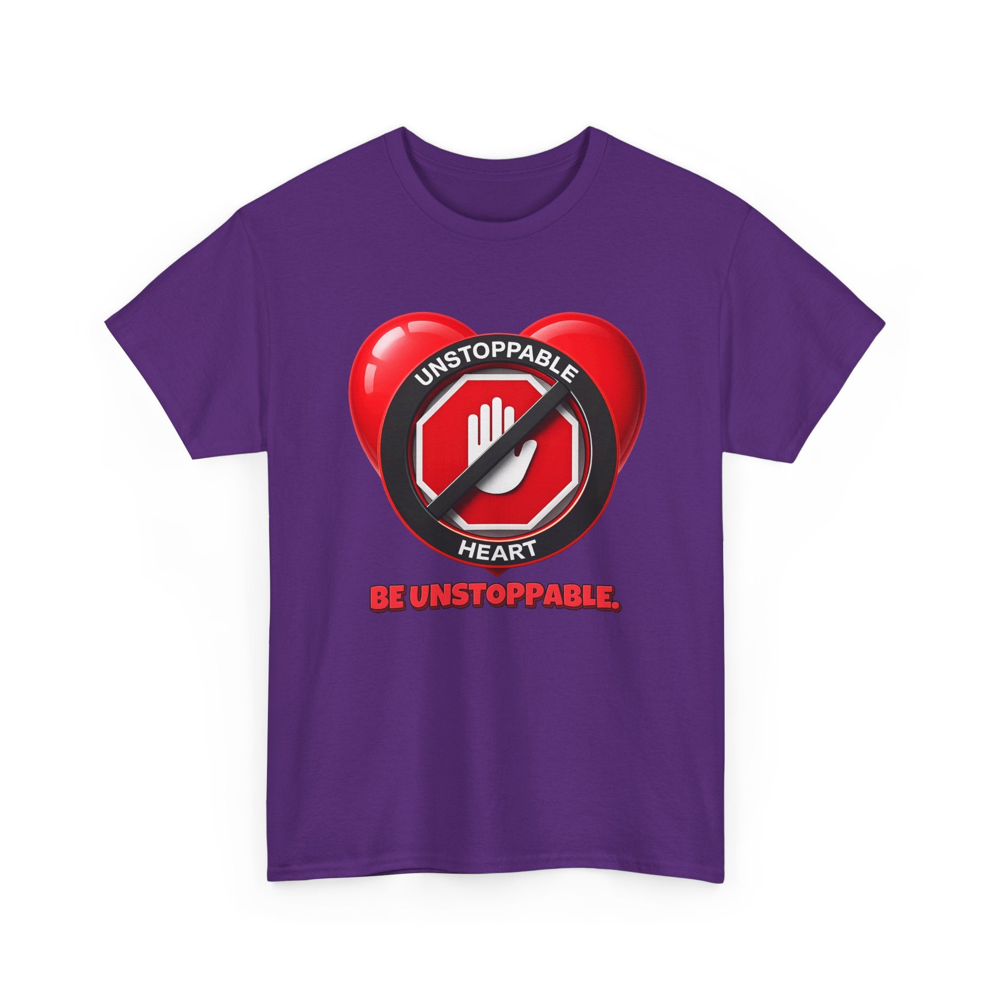 Unstoppable Heart Tee — Inspirational "Be Unstoppable" Motivational T‑Shirt (Cat Design)