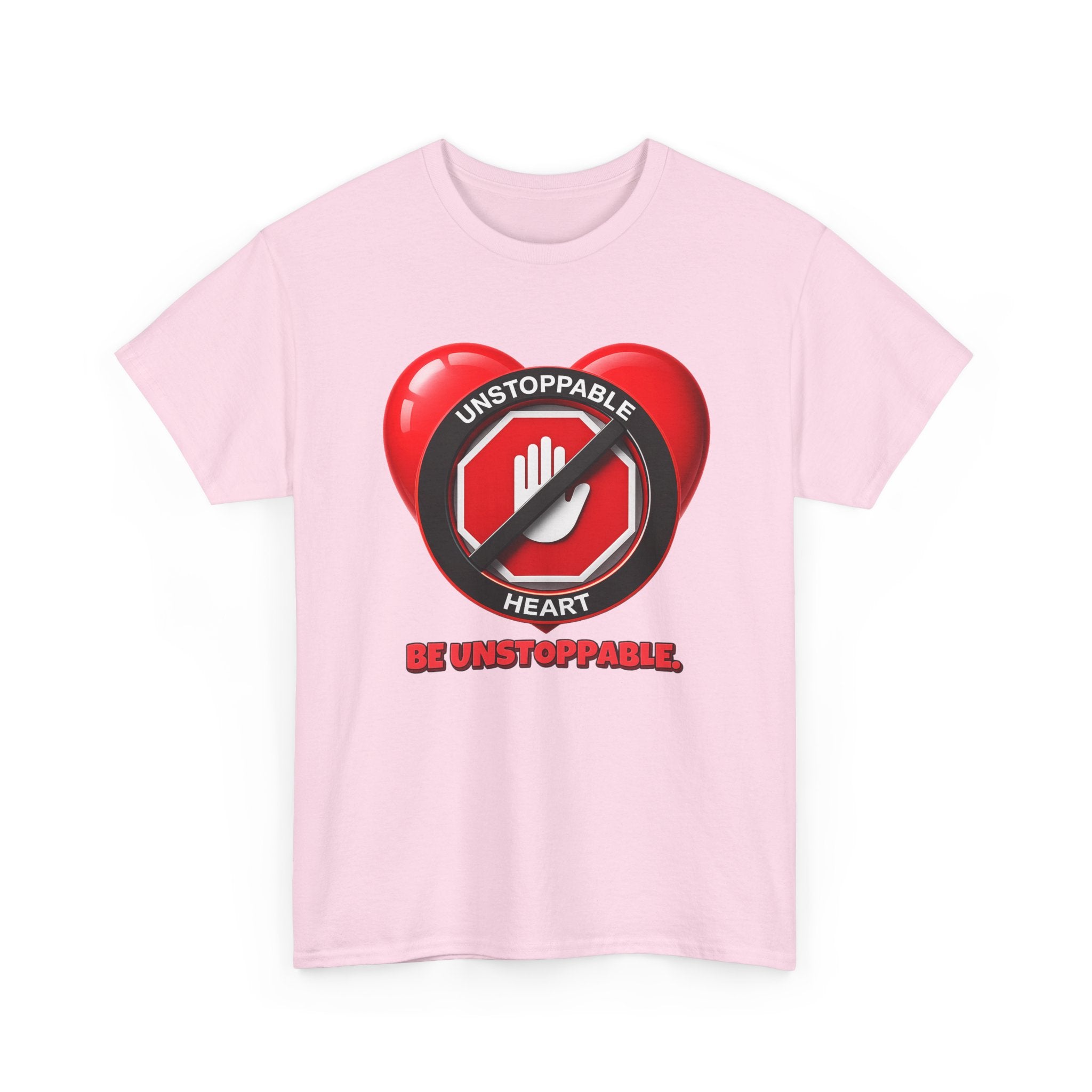 Unstoppable Heart Tee — Inspirational "Be Unstoppable" Motivational T‑Shirt (Cat Design)