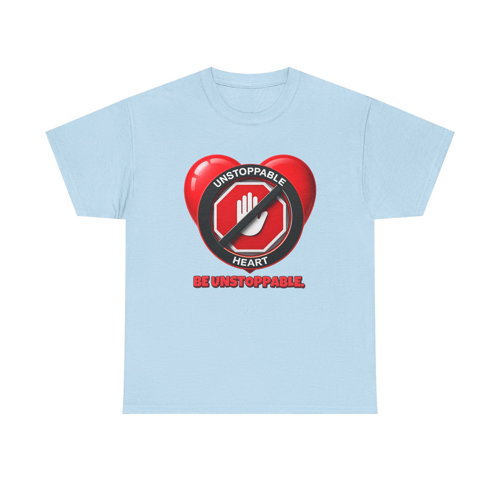 Unstoppable Heart Tee — Inspirational "Be Unstoppable" Motivational T‑Shirt (Cat Design)