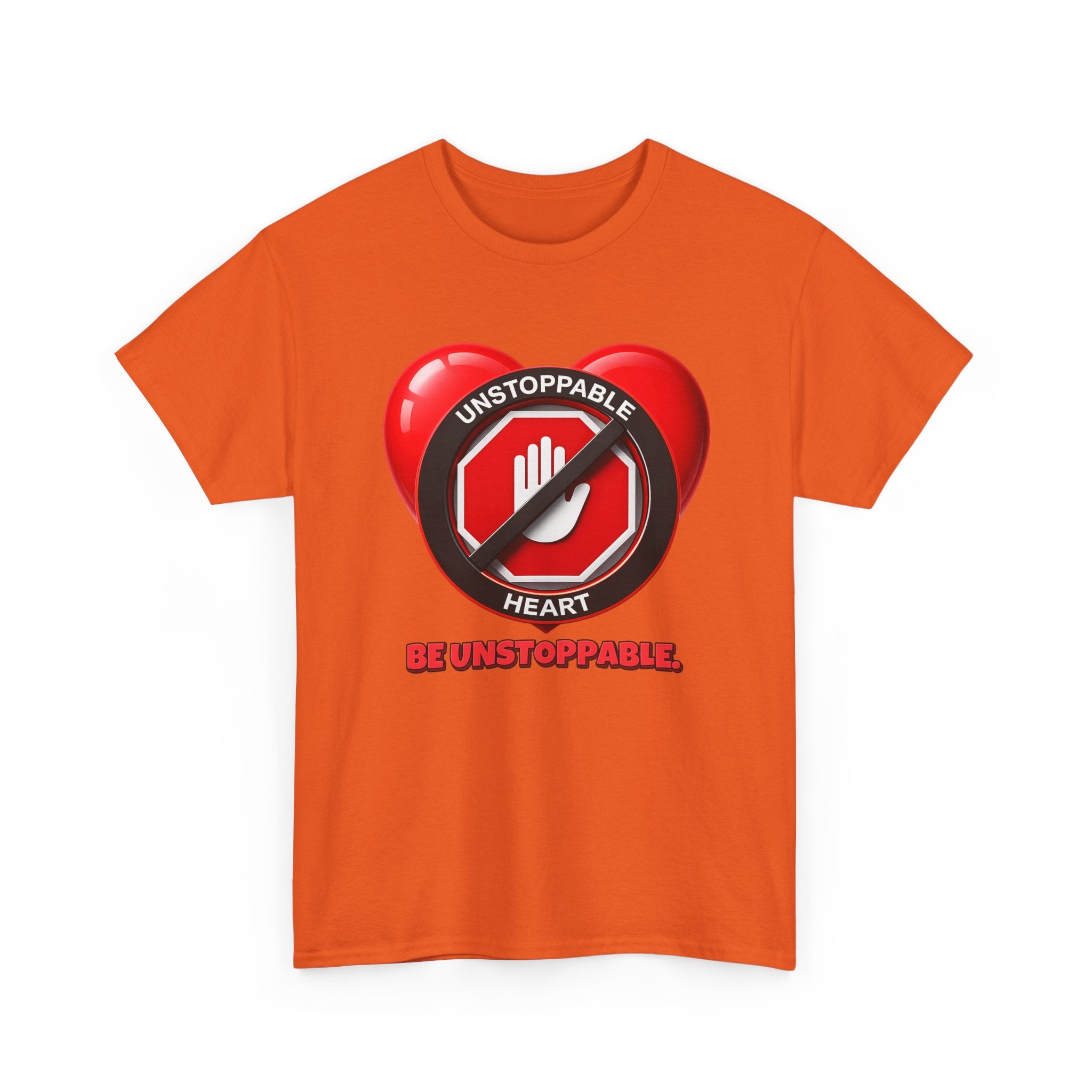 Unstoppable Heart Tee — Inspirational "Be Unstoppable" Motivational T‑Shirt (Cat Design)
