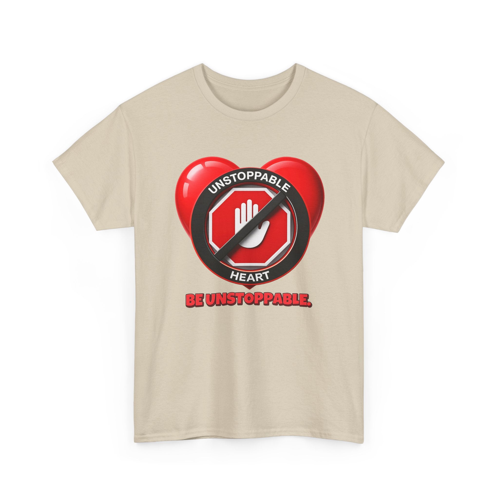 Unstoppable Heart Tee — Inspirational "Be Unstoppable" Motivational T‑Shirt (Cat Design)