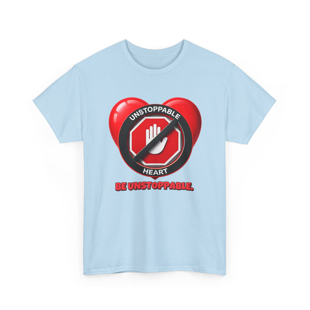 Unstoppable Heart Tee — Inspirational "Be Unstoppable" Motivational T‑Shirt (Cat Design)