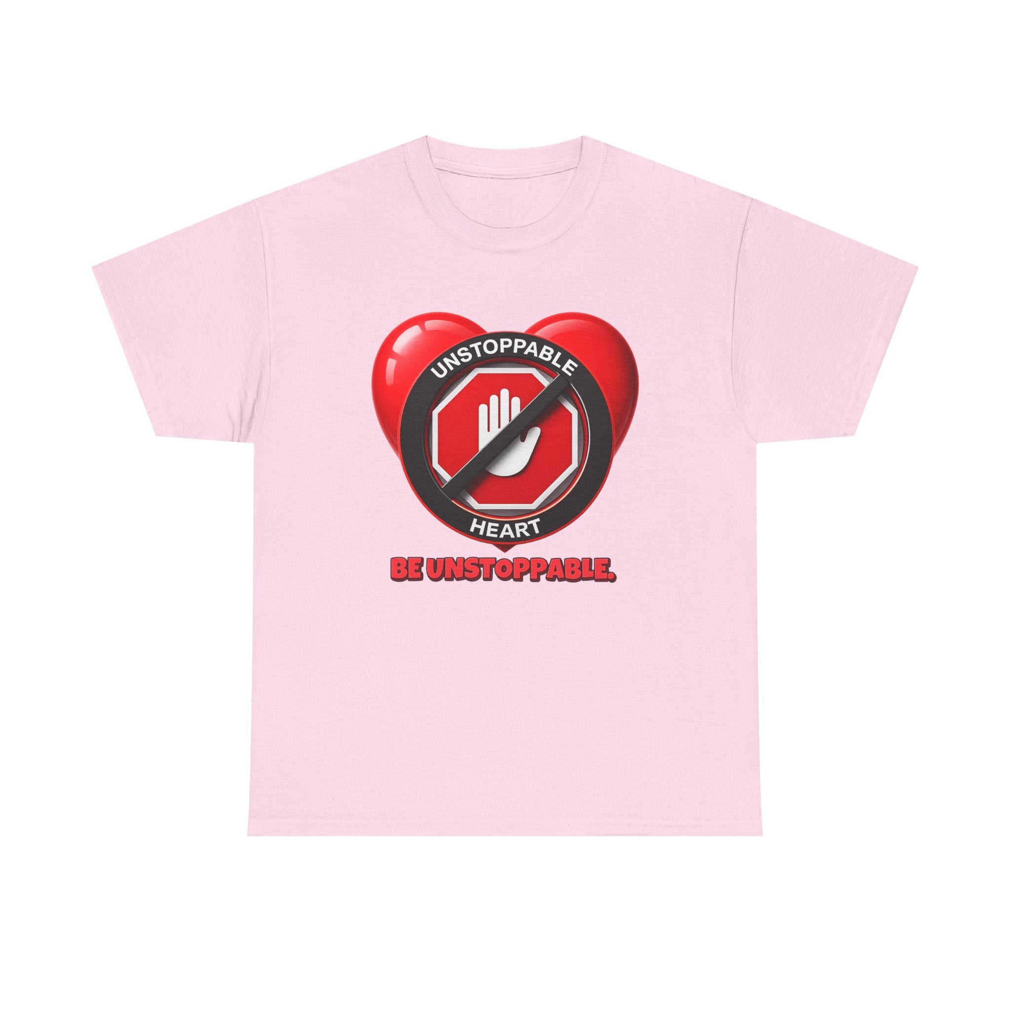 Unstoppable Heart Tee — Inspirational "Be Unstoppable" Motivational T‑Shirt (Cat Design)