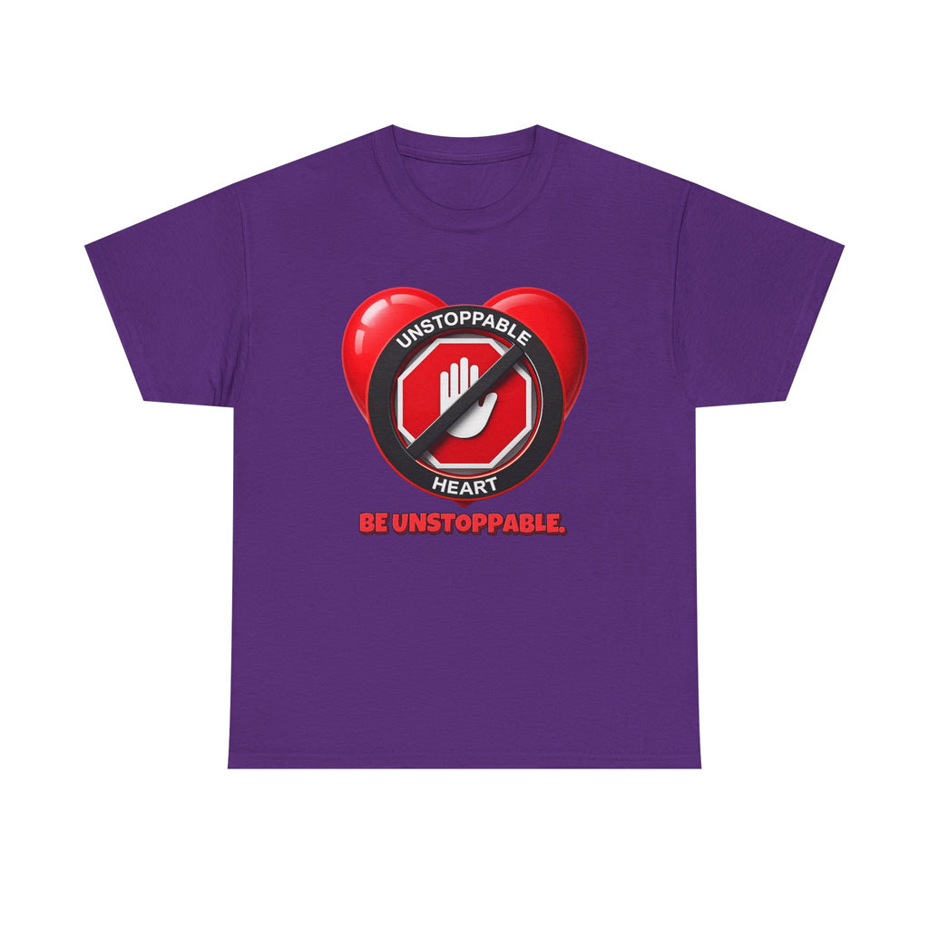 Unstoppable Heart Tee — Inspirational "Be Unstoppable" Motivational T‑Shirt (Cat Design)
