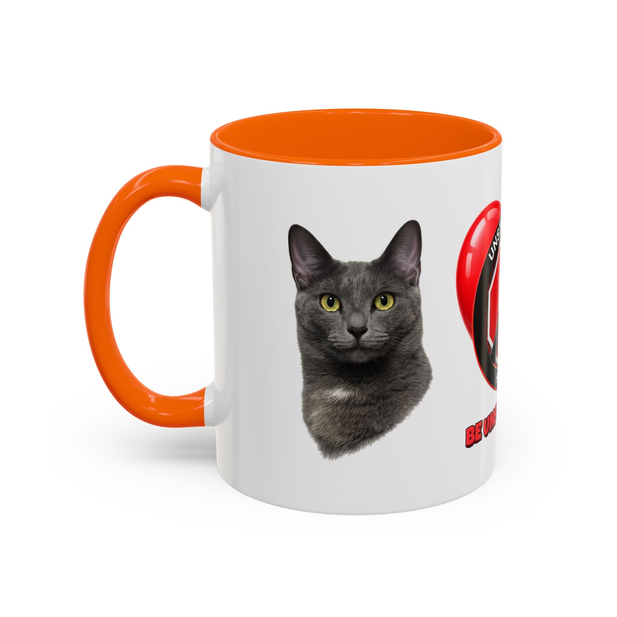 Unstoppable Heart Coffee Mug — 'Be Unstoppable' Black Accent Mug (Cat Lover Gift)