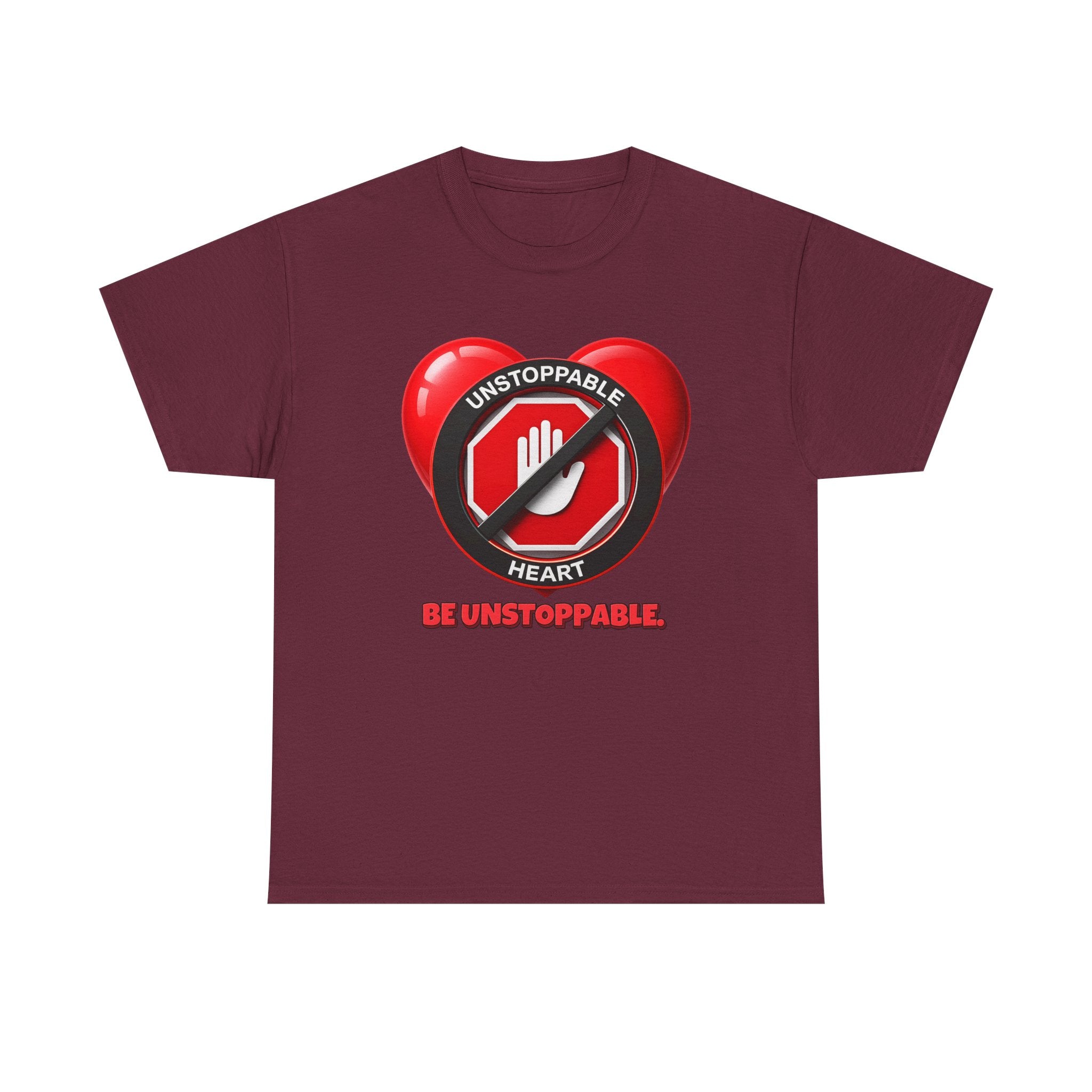 Unstoppable Heart Tee — Inspirational "Be Unstoppable" Motivational T‑Shirt (Cat Design)