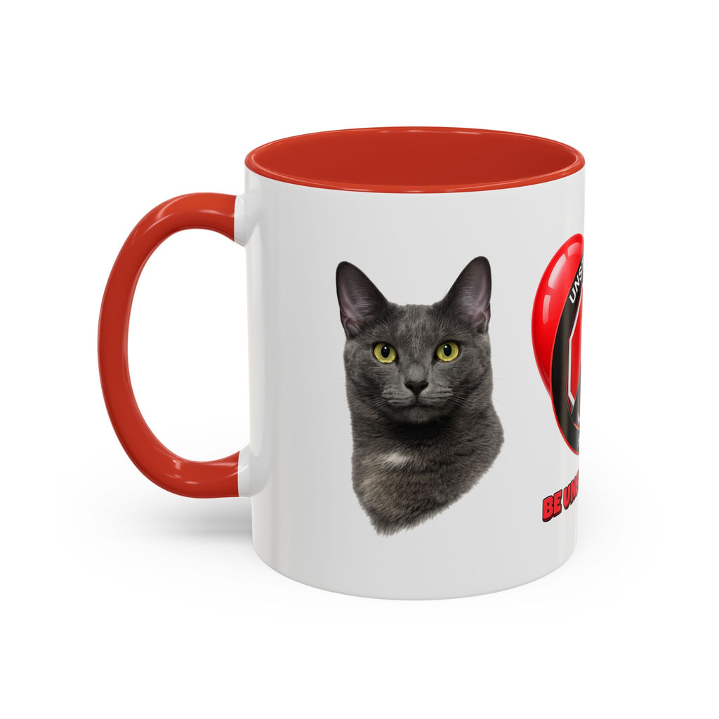 Unstoppable Heart Coffee Mug — 'Be Unstoppable' Black Accent Mug (Cat Lover Gift)