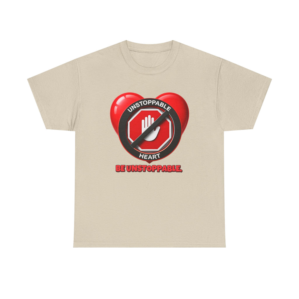 Unstoppable Heart Tee — Inspirational "Be Unstoppable" Motivational T‑Shirt (Cat Design)